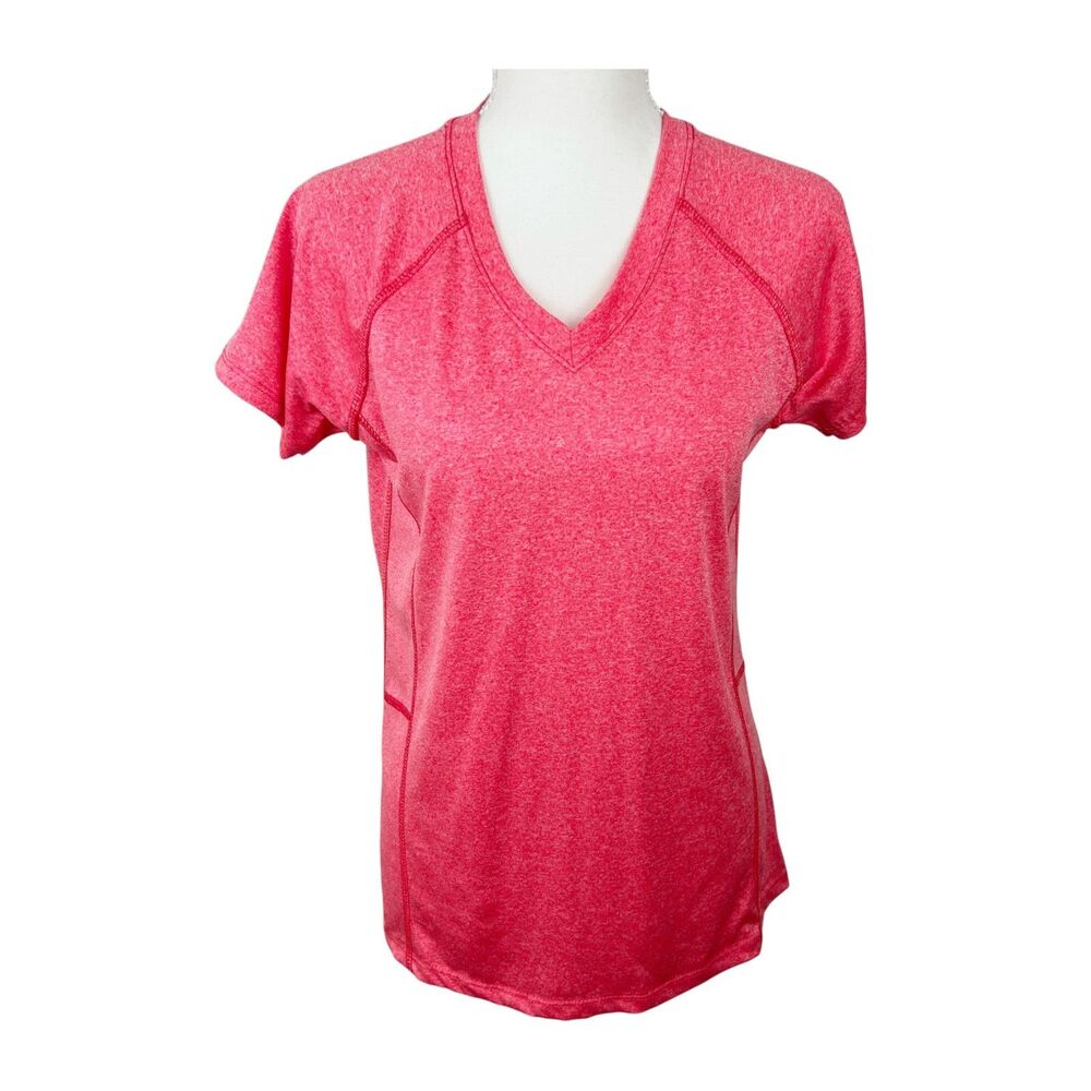 Beverly Hills Polo Club Shirt Women Medium Pink Short Sleeve Stretch Active Tee
